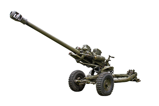 A Long Barreled Large Military Field Gun.