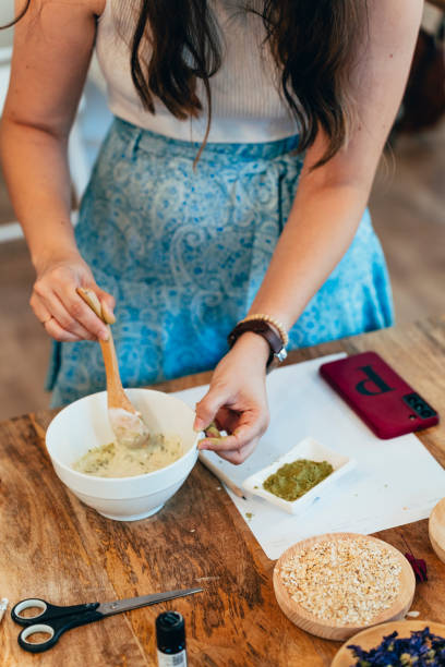 istock Soap creation workshop. Women Creating Handcrafted Soap: Natural Aromas from Herbs 1508700323