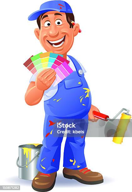Painter With Color Swatch Stock Illustration - Download Image Now - House  Painter, Cartoon, Characters - iStock