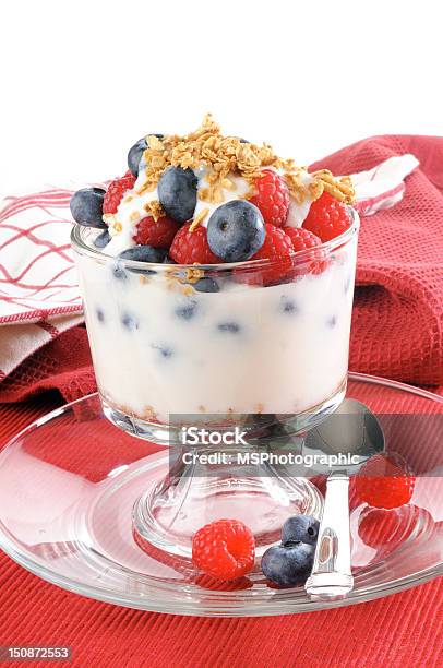 Yogurt Berry Parfait Stock Photo - Download Image Now - Backgrounds, Berry Fruit, Blueberry