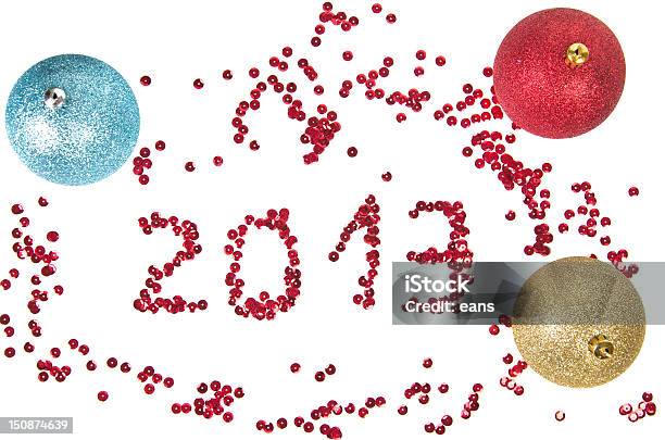 Bolas De Natal E Número De 2013 - Fotografias de stock e mais imagens de 2013 - 2013, Ano novo, Bola de Árvore de Natal