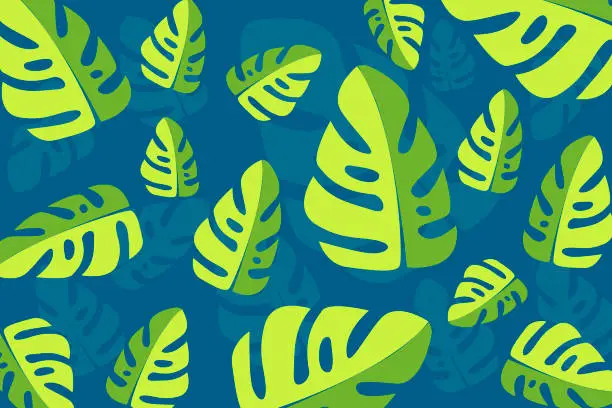 Vector illustration of Leaf seamless pattern . - stock illustration