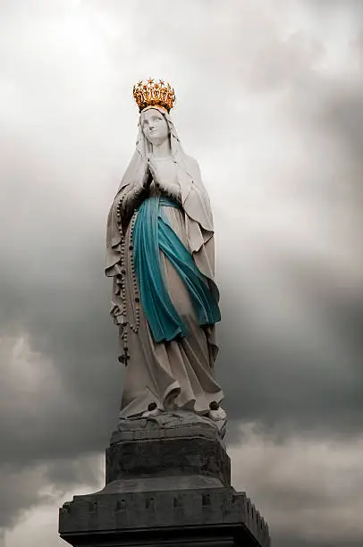 Photo of statue of the Virgin Mary in Lourdes , France
