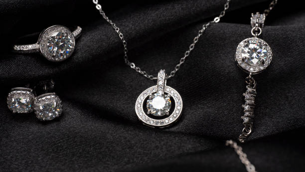 istock amazing silver set with diamonds on a black background 1508774174