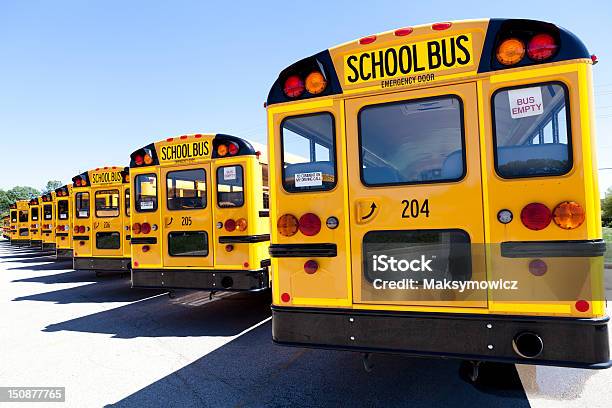 Yellow School Bus Stock Photo - Download Image Now - Asphalt, Back to School, Bus