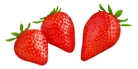 Fresh Strawberries isolated on white background