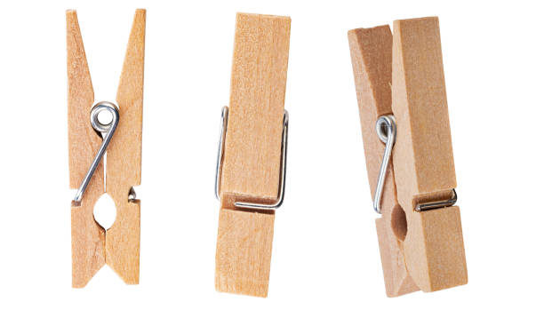 istock Set of decorative clothespins isolated on white background. Office clothespins. 1508802090