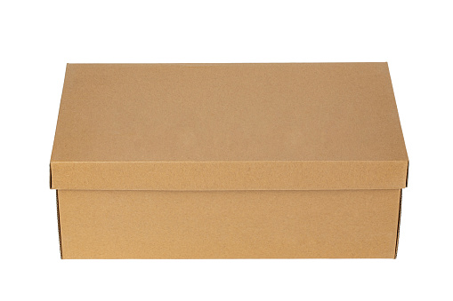 Cardboard box with lid. Isolated on a white background. File contains clipping path