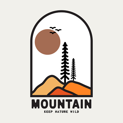 Mountain and Camping Life illustration, outdoor adventure . Vector graphic for t shirt and other uses.