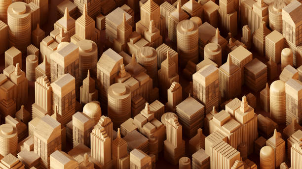 istock 3D render wooden cityscape concept 1508841308