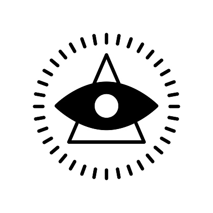 Panopticon black line and fill vector icon with clean lines and minimalist design, universally applicable across various industries and contexts. This is also part of an icon set.