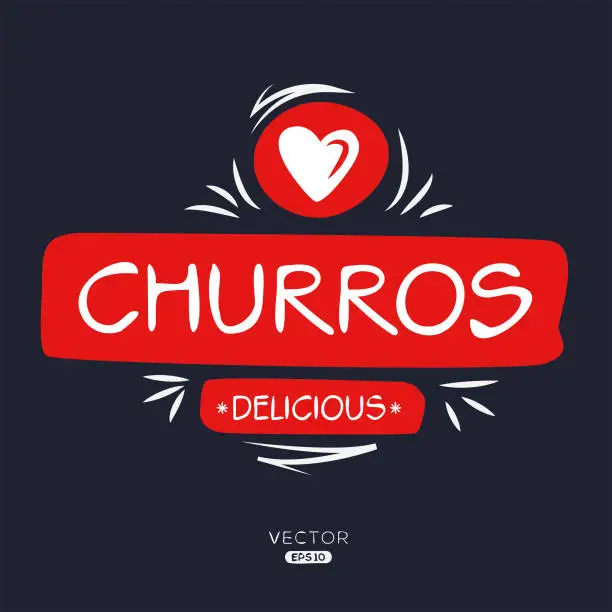 Vector illustration of Churros Sticker Design