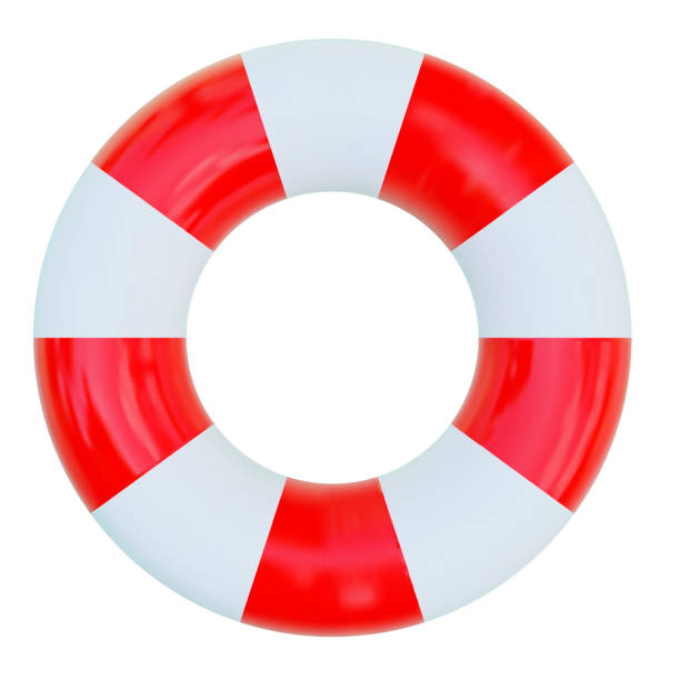 istock 3d rescue life buoy icon on isolated background. Rubber ring or inflatable buoy red and white colors. Stock vector illustration. 1508908806