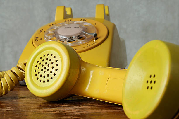 istock Retro Yellow Rotary Phone 150892361