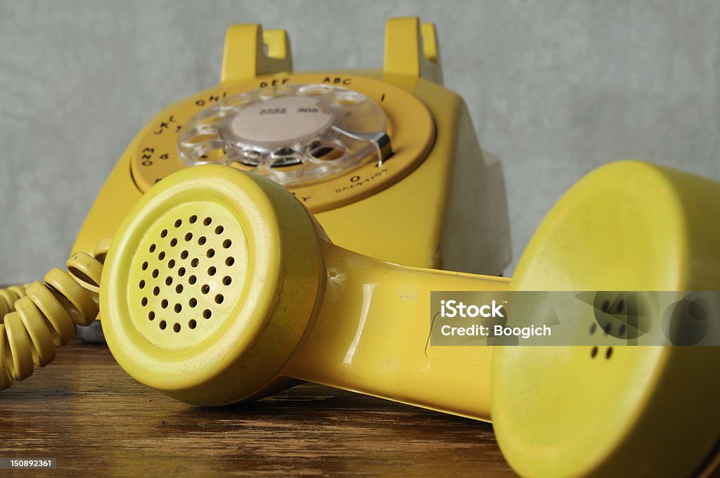 Retro amarelo Marcador de Telefone - Royalty-free Amarelo Foto de stock