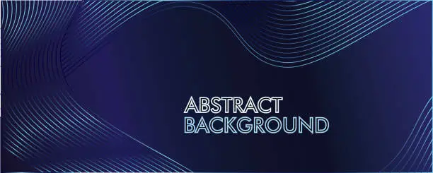 Vector illustration of Dark Blue abstract background with wave lines. Modern gradient wave colorful background. Suitable for covers, posters, presentations, banners, websites and wallpapers