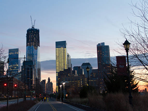 Reconstruction on Ground Zero Manhattan,New York, USA - December,2011 : the building site at Ground Zero liberty tower stock pictures, royalty-free photos & images