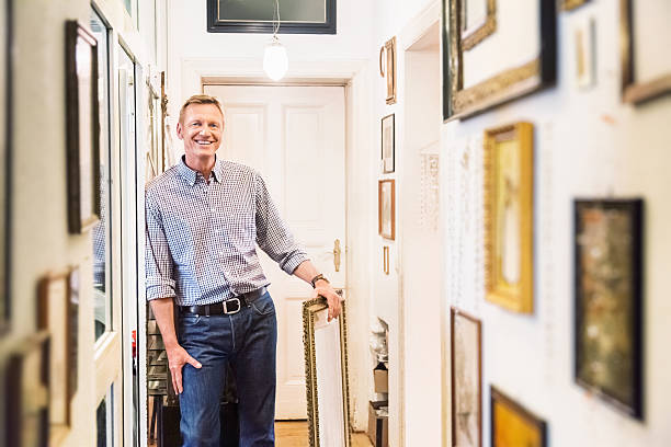 Art Collector in old Apartment Corridor