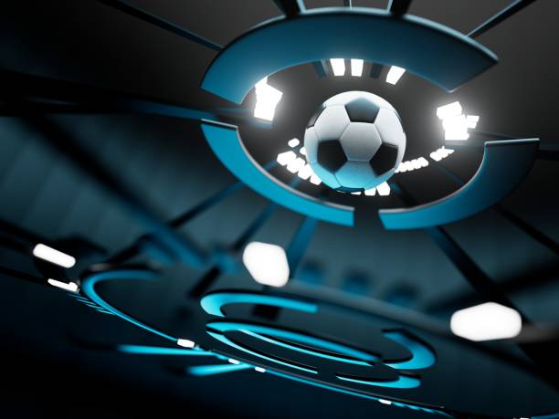 istock football ball 3d object. 3d illustration. graphic background element. sport abstract backdrop 1508976989