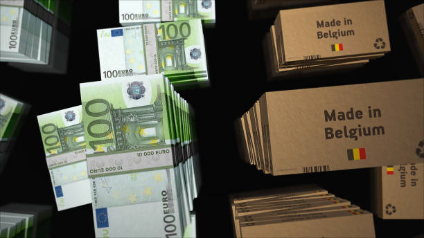 istock Made in Belgium box and Euro money pack 3d illustration 1508979987