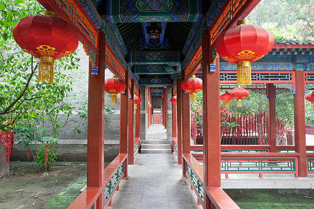 istock Chinese style garden corridor 150898142