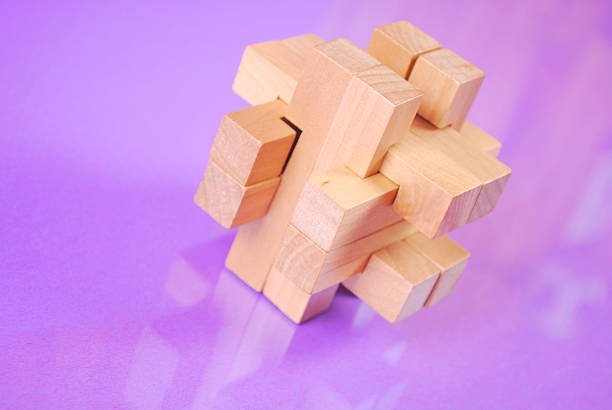 The wooden puzzle stock photo