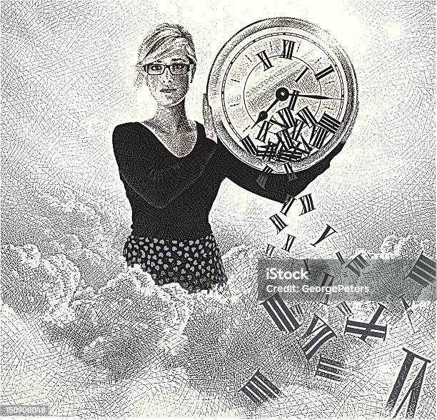 Tempo - Arte vetorial de stock e mais imagens de Passar o tempo - Passar o tempo, Só Uma Mulher, Tempo