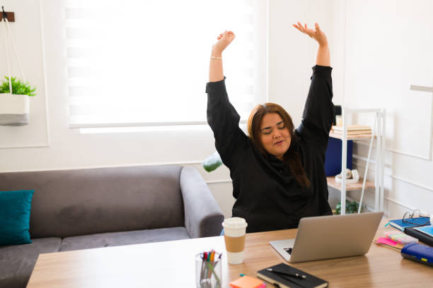 istock Woman manager relaxing after finishing work 1509003243