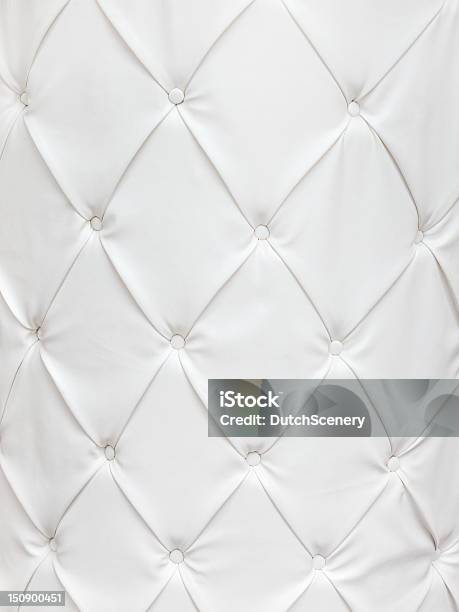 White Leather Texture With Buttons Stock Photo - Download Image Now - Backgrounds, Button - Sewing Item, Colors