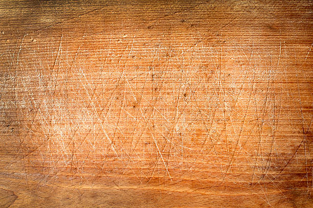 istock Old grunge wooden cutting kitchen desk board 150901113