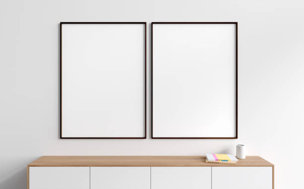 istock White living room interior drawer and decoration, mockup frames 1509012288