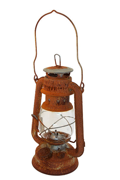 istock Old rusty oil lamp isolated on white 150901410