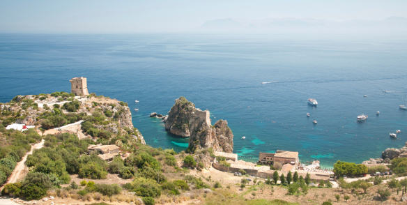 The Tonnara of Scopello, in province of Trapani, Sicily. The Tonnara was an ancient fisher village, now is a summer attraction for many tourists that came in Trapani and Palermo surroundings.