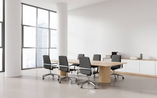 istock White office meeting room corner with columns 1509019509