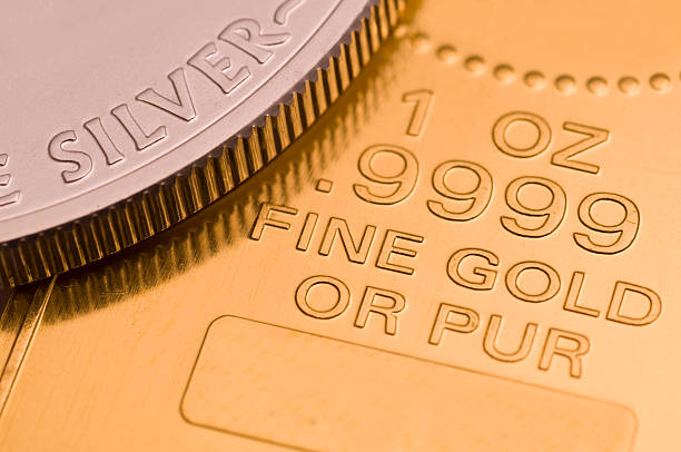 Gold and silver stock photo