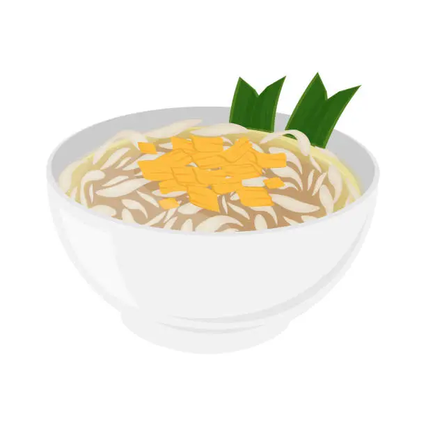 Vector illustration of Es Cendol Dawet Rice in a Bowl