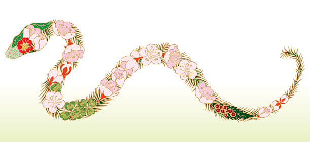 Flower Snake Vector illustration of  Flower Snake. year of the snake stock illustrations