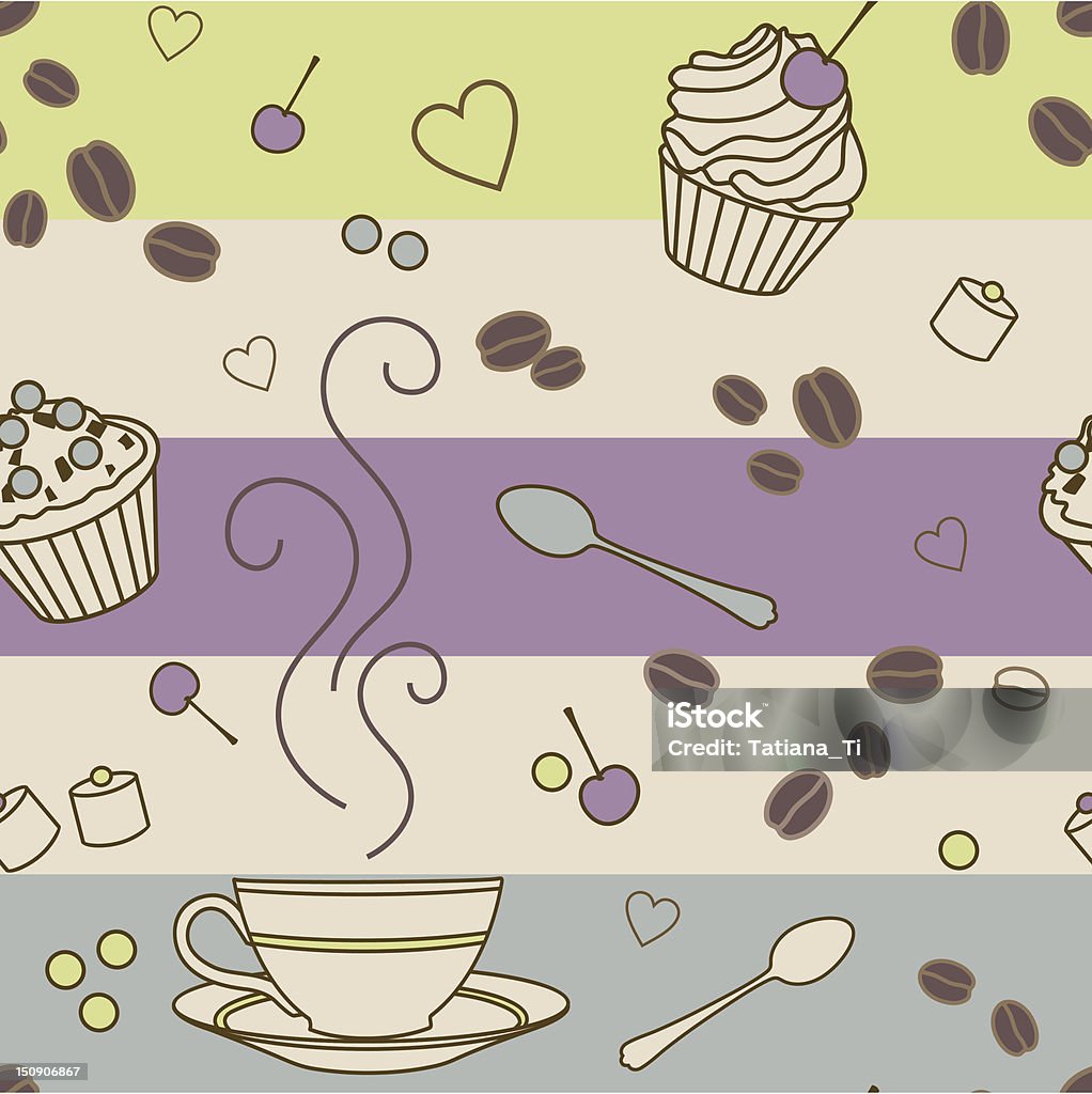 Café-patrón - arte vectorial de Tarta - Postre libre de derechos