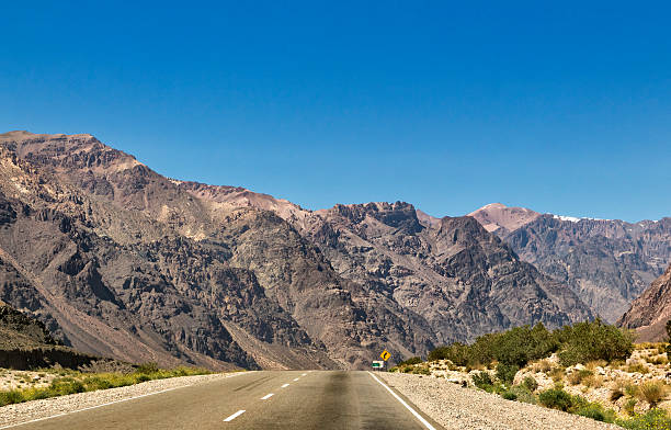 International route, through the Andes, linking Argentina and Chile. Mendoza, Argentina.