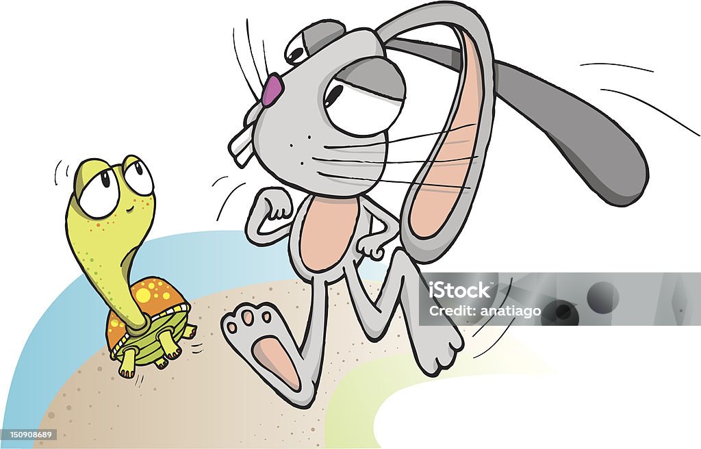 Competition Between Turtle And Rabbit Stock Illustration - Download ...