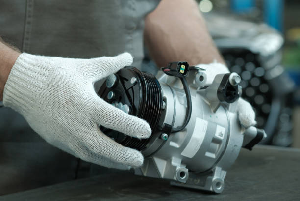 istock Car service. A new compressor for the air conditioner. Close-up. 1509096290