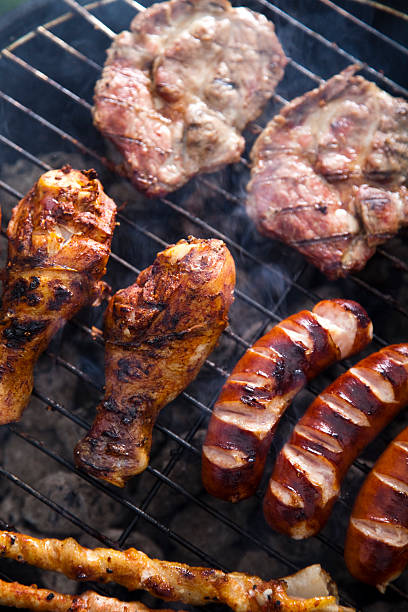 istock Closeup of meat on grill 150911176