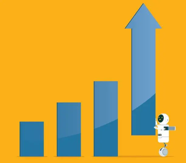 Vector illustration of AI advantage - Robot