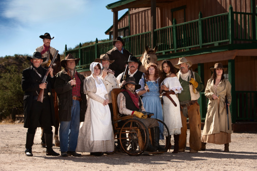 Group of characters for an American old west theme