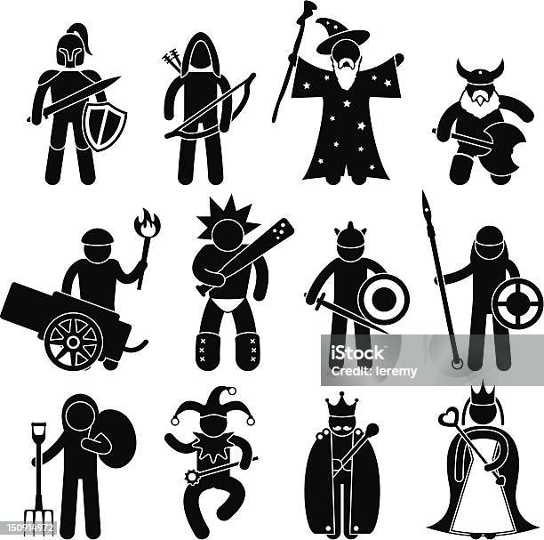 Znak Piktogram Starożytnego Wojownika - Stockowe grafiki wektorowe i więcej obrazów Merlin - Merlin, Grafika wektorowa, Inwazja militarna