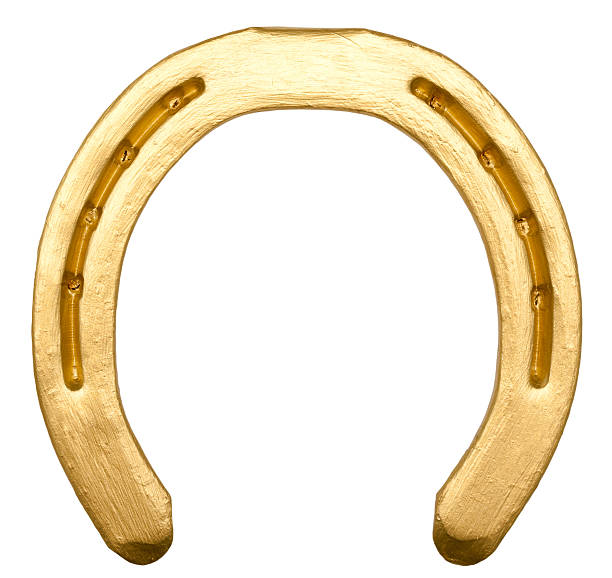 золотой подковы - horseshoe good luck charm cut out luck стоковые фото и изображения