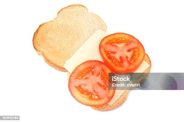 Formaggio E Pomodoro Sul Pane Tostato - Fotografie stock e altre immagini di Alimentazione sana - Alimentazione sana, Cibo, Cibo tostato