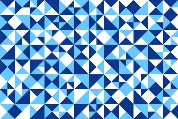 Vector illustration of Blue ceramic tile geometric pattern or ornament