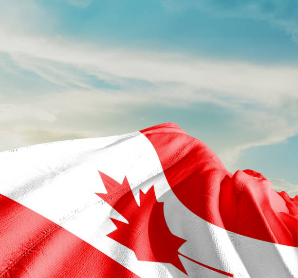 istock Canada waving flag in beautiful sky. 1509163155