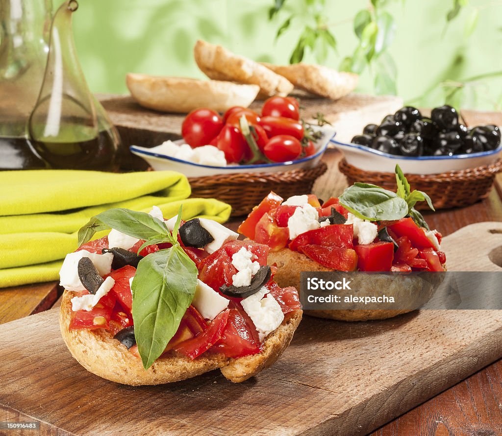 Italian frisella with tomato frisella tomato and cheese Feta typical italian dish Puglia Stock Photo